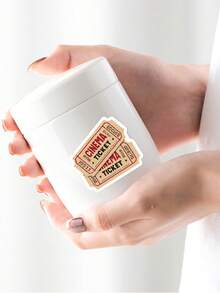 50 Peças Adesivos de Filme Vintage com Designs Artísticos e Criativos Apresentando Motivos de Pipoca, Projetor e Estrela, Perfeitos para Álbuns de Recortes, Skates, Guitarras, Manuais, Garrafas de Água, Laptops, Malas de Festa, Decorações de Presente e Muito Mais - Adesivos de Artes e Artesanato - Multicolorido - Visão 4