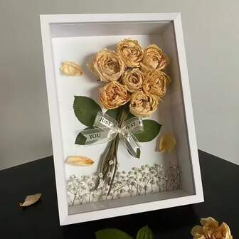 1pc Wooden Dried Flower Frame, Driftwood Shadow Box Bas-Relief Frame, Photo Frame For Desktop DIY Gift For Family And Friends, Rectangle, Natural Wood Color, Black, White, Brown, Gift, Birthday, Graduation