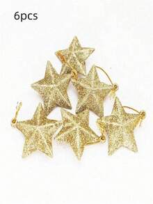 6/12/18pcs Christmas Tree Ornament Star Shaped Christmas Decoration Festival Party Decoration Pendant