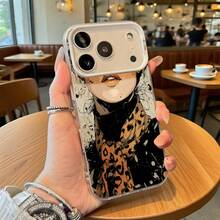 Funda de Teléfono Transparente con Diseño de Mujer y Estampado de Leopardo para  14 Pro Max  13 Pro  Galaxy S23 Ultra S22 Plus, Regalo Ideal para Todas las Temporadas - Plateado - Ver 2