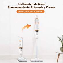 Aspiradora de Mano Blanca Recargable, 8500PA Fuerza de Succión, Aspirar y Fregar 2 en 1, Aplicable a Alfombras Suelos y Pelaje Mascota, Regalo Excelente para el Hogar - Blanco - Ver 7