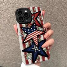 Una funda para teléfono con la bandera estadounidense, patrón de estrellas y rayas, una funda de protección personalizada elegante y clásica, una carcasa de TPU suave, textura mate para mejorar el agarre, un diseño artístico único del conjunto de fundas de protección para smartphone, diseño a prueba de golpes y caídas, resistente a las manchas y duradera, adecuada para  17/17 Pro/17 Pro Max/17 Air/ 16/16 Pro/16 Pro Max/16 Plus/ 15/15 Pro Max/15 Pro/15 Plus/ 14/14 Pro/14 Plus/14 Pro Max/ 13/13 Pro/13 Pro Max/12/12 Pro/12 Pro Max/11/11 Pro/11 Pro Max/XR/X/XS/XS Max. Es el regalo de cumpleaños perfecto para novias, novios, esposos, esposas, amigos o para uno mismo, innovador y a la moda, adecuado tanto para hombres - Negro 2657 - Ver 3