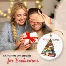 Book Lover Gifts 2025 - Book Ornaments For Christmas Tree Decorations Book Decor Book Lover Christmas Ornaments Book Club Gifts For Women Ceramic Christmas Hanging Ornaments - Libros - Ver 5