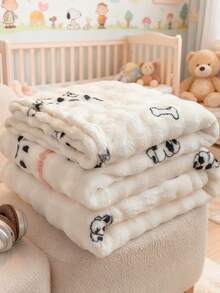 1件婴儿卡通保暖毯，柔软亲肤，适合婴幼儿，秋冬季适用