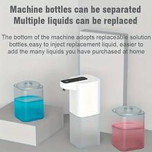 1个自动感应泡沫皂液器，壁挂式，可充电，智能感应皂液器，泡沫洗手液皂液器，节日好礼 - 白色 - 查看 8