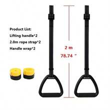 Adjustable Fitness Gymnastic Ring Set Nylon Strap Handle Pull-Up Tension Belt Stretching Gymnastics Ring Home Gym Non-Slip Shoulder Straps Home Workouts Strength Training Fitness Equipment