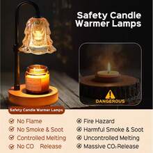 Romatherapy Lamp, Wax Melting Lamp, Candle Melting Lamp, Bedroom Bedside Gift Table Lamp, Dimmable Wood Art, Fireless Aromatherapy Desktop Decoration For The Bedroom, The Best Choice For Gifting Christmas Decorations, Gifts - Black - View 9