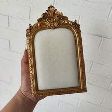 1pc Velvet Jewelry Organizer With Carved Resin Display Stand | Wall Hanging Earrings Necklace Storage, Baroque Hanging Jewelry Organizers - Multicolor - View 6