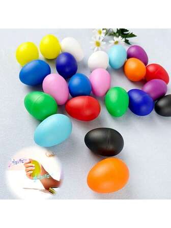 14 piezas - Pelotas de arena musicales, huevos de plástico para agitar, huevos de Pascua, huevos de percusión musical, instrumentos de percusión, colores aleatorios