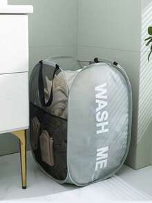 1个可折叠弹出式脏衣篮，带结实加固提手，采用耐用牛津布面料，防水透气，轻便省空间，是冬季居家收纳和夏季海滩/泳池度假的必备之选，适用于浴室/卧室/洗衣房/户外等多种场合，方便携带，可重复使用。