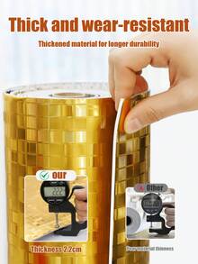 1卷300厘米/118.1英寸PVC自粘马赛克壁纸防水接触纸，亮面加厚自粘墙面翻新膜，适用于厨房、浴室盥洗台家居装饰 - 彩色 - 查看 8