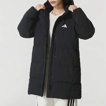 Adidas [Women's Sports Suit] W 3S MID D JKT Down Jacket (80% Duck Down Content) Loose Fit + W 3S MID D JKT Knitted Sweatpants For Fitness, Sports, And Running - Black - View 4