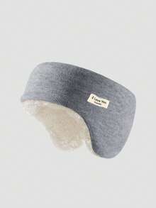 1件秋冬季男女户外运动骑行保暖护耳罩，兼具护耳和护额功能，针织绒面耳罩，睡眠护目镜，聚酯纤维材质，多种颜色可选，内衬棉质保暖配件