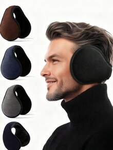 1 sztuka wielokolorowych, opcjonalnych, prostych, jednolitych kolorów, męskich, zimowych, ciepłych nauszników, owijek na uszy, nauszników zapewniających ciepło jesienią i zimą, nauszników odpowiednich do codziennego użytku w podróży i pracy