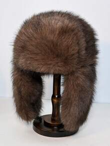 1 pieza Gorro de invierno con orejeras grueso y esponjoso, gorra con orejeras cálida para exteriores - Multicolor - Ver 11