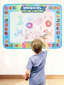 Large Size Children's Water Painting Mat, Water-Soluble Paints, Instant Dry No Trace, Kindergarten & Family Interactive Toy, Cultivate Kid's Creativity, Waterproof & Tear-Resistant Fabric, Rolled Design For Easy Storage, Christmas Graffiti Water Painting Mat, Essential Art Enlightenment Tool, Waterproof Portable Travel Painting Board, Ideal Gift For Halloween, Thanksgiving - Multicolor - View 1