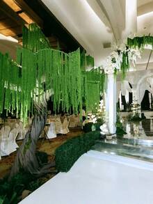 3/1 cái Hoa tử đằng nhân tạo treo, Cây treo nước mắt người yêu, Hoa cưới giả treo bằng lụa Amaranthus nhân tạo, Hoa cưới màu đỏ tía, Bó hoa cưới xếp tầng dùng trang trí phông nền đám cưới, Trang trí khách sạn, Vật liệu cắm hoa tự làm, Hoa cắm bình, Trang trí tường, Ngày của Mẹ, Sinh nhật, Tiệc tùng, Quà tặng (Hoa nhân tạo bằng sợi) - màu xanh lá - Xem 2