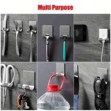 Rust-Proof Stainless Steel Razor Holder, Waterproof Razor Hook, Heavy Duty Multi-Purpose Storage Hook With Bathroom Accessories, Suitable For Bathroom, Kitchen And Multi-Purpose Spaces, Self-Adhesive Wall-Mounted Razor Organizer Rack For Storing Razors, Towels, Keys, Plugs, Ideal Choice For Bathroom And Kitchen. Door Hanging, Comprehensive Aesthetics - Multicolor - View 8