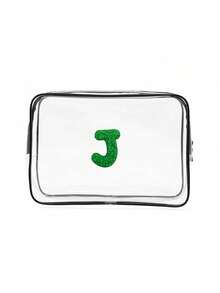 Transparent PVC Portable Storage Bag, Comes With Multi-Color Towels, Can Be Embroidered With A-Z Letters, Names Or Logos, Large Capacity Cosmetic Organizer, Waterproof, Zipper Closure, Can Be Used As Makeup Bag, Travel Organizer, Beauty Pouch To Store Lipsticks, Makeup Brushes, Skincare Products, Phones, Coins, Small Items, Suitable For Home And Vacation Use - Multicolor - View 18