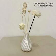 1 3D Printed Artistic And Creative Abstract Vase, Simple And Luxurious, With A Twisted Retro Design, Suitable For Flower Arrangement Decoration, Can Be Used As An Aromatherapy Bottle, Suitable For Various Indoor And Outdoor Scenes: Rooms, Living Rooms, Hotels, Bathrooms, Dates, Bookshelves, And Public Spaces. - White - View 14