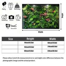 1 pieza de telón de fondo de poliéster plano 2D, decoración de pared verde, multifuncional para fotografía interior/exterior para cumpleaños, aniversarios, eventos de fiesta - No se requiere electricidad - 1 pieza - Ver 4