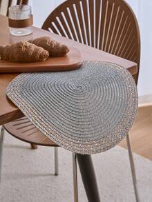 1/4/6/12 Stücke Boho-Stil gewebte runde Tischsets, gold gewellte gestreifte gewebte Tischsets für Zuhause Küche Esszimmer, rutschfeste Untersetzer für Restaurant, Wohnzimmer, Party, Hochzeit, geeignet für alle Jahreszeiten - Verschiedenfarbig - Übersicht 6