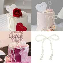 10/5 paquete de decoraciones de arco de perlas falsas, cadena de cuentas para suministros de fiesta, accesorios para arreglos florales de rosas, decoraciones para fiestas festivas y embalaje de flores DIY, decoraciones de arco de perlas para pasteles, decoraciones de arco, cuentas de embalaje de flores y suministros florales para decorar pasteles. Conjunto de decoración de pasteles románticos, adecuado para cumpleaños, aniversarios, bodas y decoraciones de otoño. - Multicolor - Ver 4