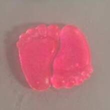 Kit 100 mini Sabonete Pezinho 3,5cm ( 50 Pares ) chá revelação bebe - ROSA PINK/TRANSLUCIDO - Visão 1