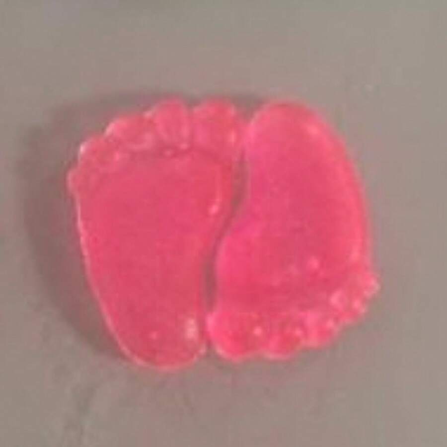 Kit 100 mini Sabonete Pezinho 3,5cm ( 50 Pares ) chá revelação bebe - ROSA PINK/TRANSLUCIDO - Visão 1
