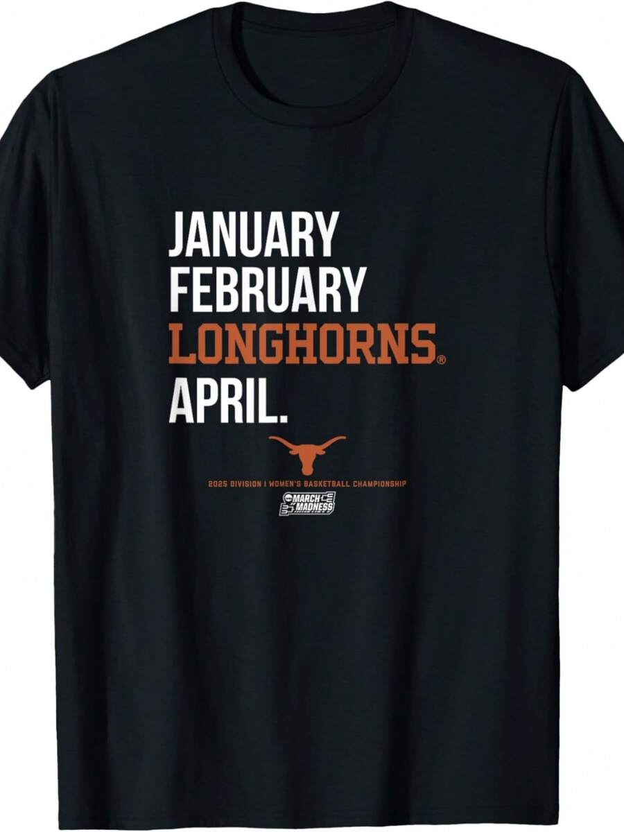 Texas Longhorns Basketball_ 2025 March Madness Month - NCAA T-Shirt - màu đen - Xem 1