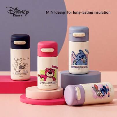 Disney 儿童保温水瓶，316不锈钢迷你吸管杯，口袋杯，学生便携式保温吸管杯