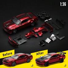 Burago 1:36 Dodge Challenger Customized Car Model, Assembled Diecast Alloy Vehicle Toy, Disassemblable Off-Road Car Gift For Boys - Multicolor - View 14