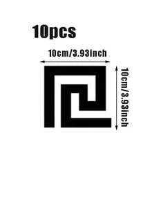 OUTANA 10/20-Piece Home & Living Self-Adhesive Removable Clip-On Mirror Wall Decals Waterproof, Moisture-Resistant, And Easy-To-Clean Home Stickers Ideal For Living Rooms, Bathrooms, Kitchens, Bedrooms, Cabinet Edges, Windows, Offices, And Gym Wall Decor DIY Decorative Mirrors Available In Gold/Silver/Black Perfectly Complements Room Decor, Accents Window Walls, And Serves As Decorative Mirror Panels For Wainscoting