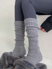 1/2/3 perechi de șosete pentru femei, șosete japoneze stivuite, șosete de toamnă și de iarnă, șosete lungi tricotate gri, acoperitoare pentru picioare cu mătase neagră, pentru a arăta subțire, șosete lungi JK de primăvară și de toamnă, pentru căldură de iarnă - Manșe pentru picioare și picioare - Vizualizare 8