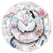 50张银色幸运翅膀贴纸，Y2K风格贴纸，Y2K市中心贴纸，Y2K礼物，90年代复古贴纸，防水乙烯基贴纸，适用于信封、水瓶、电脑、笔记本电脑、手机、行李箱、笔记本、冰箱等。 - O - 查看 2