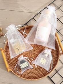 10-Piece Clear Gift Bag Set, Multiple Sizes For Halloween, Weddings, Parties, Travel, Birthdays, And Anniversaries. Drawstring Chiffon Gift Bags Are Perfect For Storing Jewelry, Candy, Stationery, And Other Small Items. Also Ideal For Decoration, Fruit Packaging, And Insect-Proof Storage. Suitable For Parties And Banquets. - White - View 1