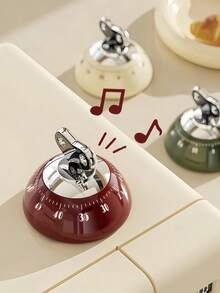 Magnetyczny mechaniczny timer – precyzyjny timer odliczający czas z mocnym klejem, mechaniczny timer biurkowy/lodówkowy do gotowania, pieczenia i nauki (łatwy do odczytania pokrętłem) 1 szt. - Wielokolorowe - Zobacz 2