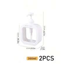Dispenser Sabun Cuci Piring Transparan, Dispenser Sabun Cair Kamar Mandi - Dengan Pompa Anti Karat, Cocok Untuk Wastafel Dapur, Kamar Mandi / Bingkai Dekoratif Putih Dispenser Sabun Persegi Transparan yang Dapat Diisi Ulang - Putih - View 6