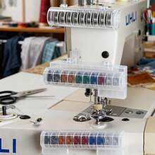 10件套通用磁性线轴收纳盒，包含9个耐用金属线轴，透明紧凑设计，方便收纳线材，兼容平缝机、双针缝纫机和老式缝纫机，是裁剪、绗缝和DIY缝纫项目的理想之选。 - 彩色 - 查看 12