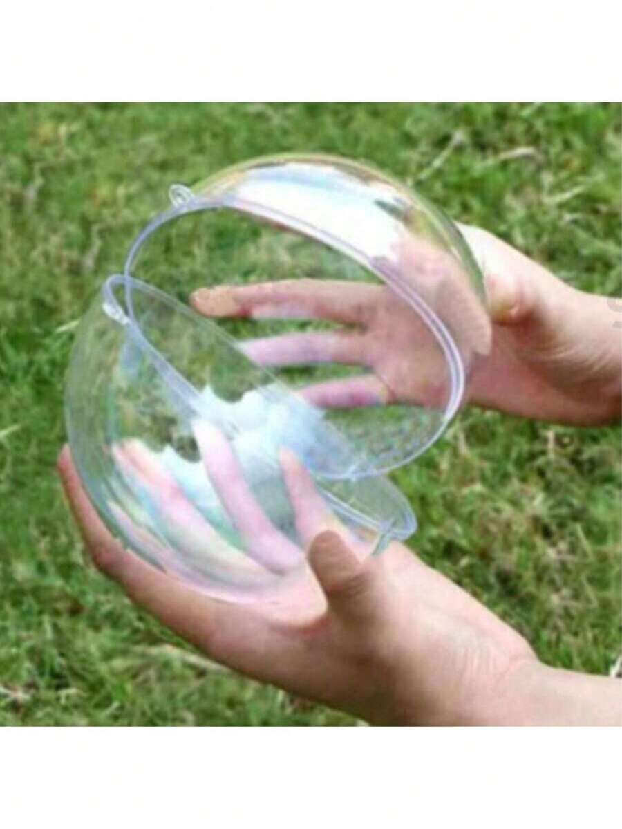 Transparent Heart/Round Shaped Decorative Balls, Christmas Decorations, Hollow Plastic Balls For Decoration. Suitable For Christmas, DIY Crafts, Wedding Party Decor, Valentine's Day, Birthday Celebrations. DIY Hollow Plastic Transparent Fillable Ornaments, Christmas Tree Decor, Home Party Gift Box Decoration. - Clear - View 1