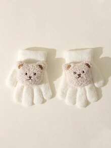 1 双儿童熊猫卡通水貂毛针织手套 - 1Pair - 查看 38