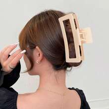 5-Inch Extra Large Hair Claw Clips, Suitable For Thick Long Hair, 4pcs/Set, Extra Large Matte Non-Slip Rectangular Hair Clips, Strong Grip Hair Clips For Women, Neutral Color Hair Claw Clips, Winter Hair Accessories - Multicolor - View 6