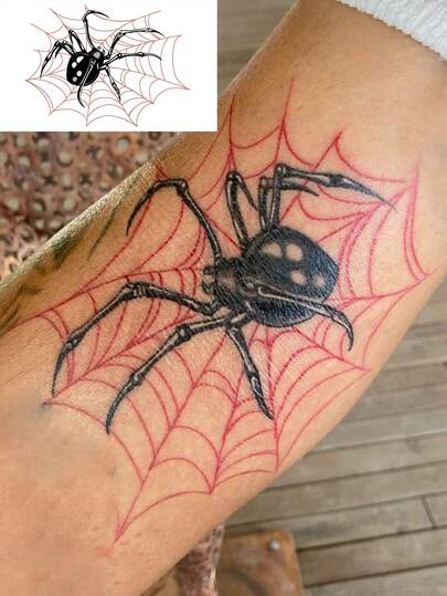 1 pieza Tatuaje temporal de hierbas que dura de 4 a 7 días, diseño de cuchilla roja de Halloween, tatuaje temporal fresco y personalizado para hombres, pegatina de tatuaje temporal impermeable adecuada para personas