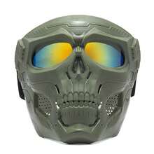 Tactical Skull Helmet Mask & Riding Goggles For Off-Road Motorcycles, Harley & Motocross - Windproof, Dustproof Protective Eyewear