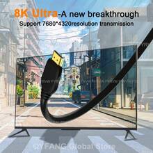 8K HD Cable 8K/60Hz 4K/60Hz TV Cable 8K@60Hz 4K@120Hz 2K@144Hz Dynamic HDR EARC Dolby Atmos For Monitors Projectors TV BOX Cable 8K HD Cable - Black - View 2