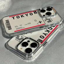 Estuche para iPhone 13/12/11 Pro Max/15 Pro/14 Plus, 16 Pro/14/12 Pro con diseño de graffiti de boleto aéreo de Tokio, antideslizante y absorbente de impactos, ligero,  de moda original en TPU de alta calidad - El regalo perfecto para las fiestas - Color 1 - Ver 6
