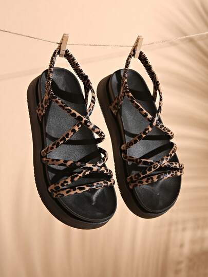 2025 New Thick Sole Sandals For Women, Summer Casual Outdoor Bohemian Style Flat Roman Sandals