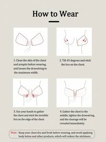 1件抽绳可调节文胸，聚拢提拉胸部，使其看起来更大，隐形无痕，女士无肩带文胸，加厚防滑，适合吊带裙和婚纱。 - 彩色 - 查看 10