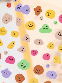 1 Mouth Expression Sticker, Emotionally Free, Cute, Soft, Cute And Interesting Patterns, Art And Handicraft Sticker Decoration Stickers Suitable For Scrapbooks, Gifts, Offices, Homes, Marks, Labels, Classrooms, Entertainment Toys, Student Planning, Creative Retro Decoration DIY Materials, Back-To-School Season Gifts - Multicolor - View 4