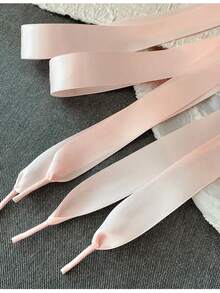 时尚粉色丝带鞋带，新款可爱女孩百搭运动鞋鞋带 DIY 鞋履配件（不含鞋子） - 粉色 - 查看 4